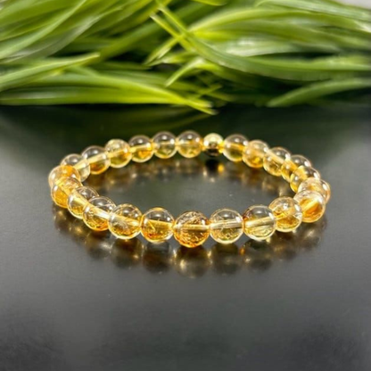 Natural Citrine Crystal Bracelet – 8mm Genuine Gemstone Beads