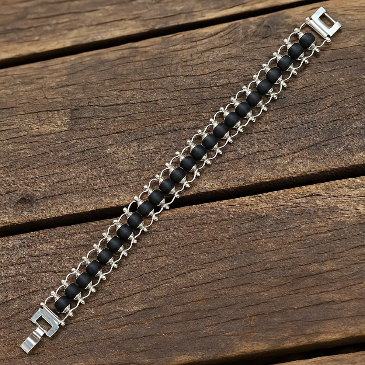 Karungali Crystal Bracelet – Natural Black Ebony Beads