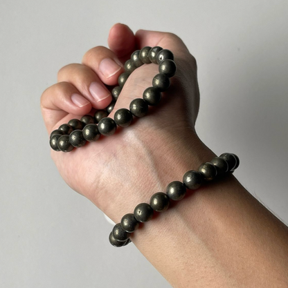 Natural Pyrite Crystal Bracelet – Stone of Abundance
